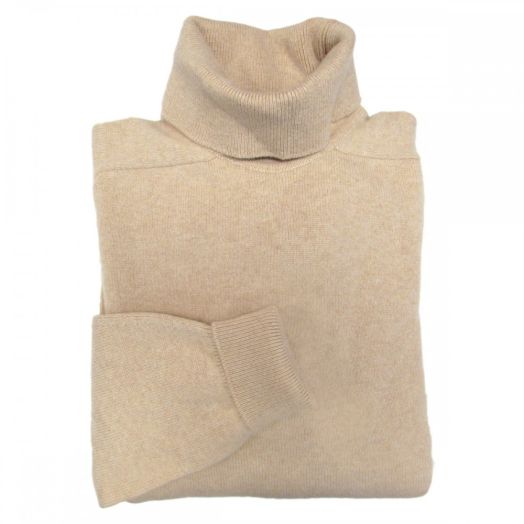 O'Connell's Scottish Cashmere Turtleneck Sweater - Oatmeal