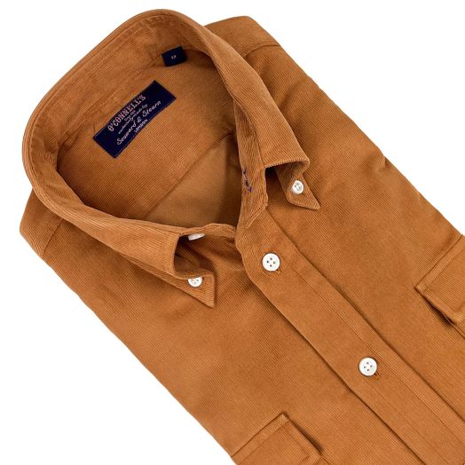 Seaward & Stearn Button Down Long Sleeve Sport Shirt - Cotton Minicord - Harvest