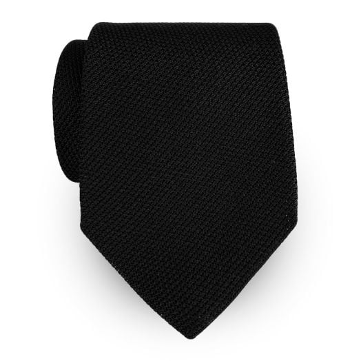 Seaward & Stearn English 'Garza Fina' Silk Grenadine Tie - Black (114165) - Extra Long