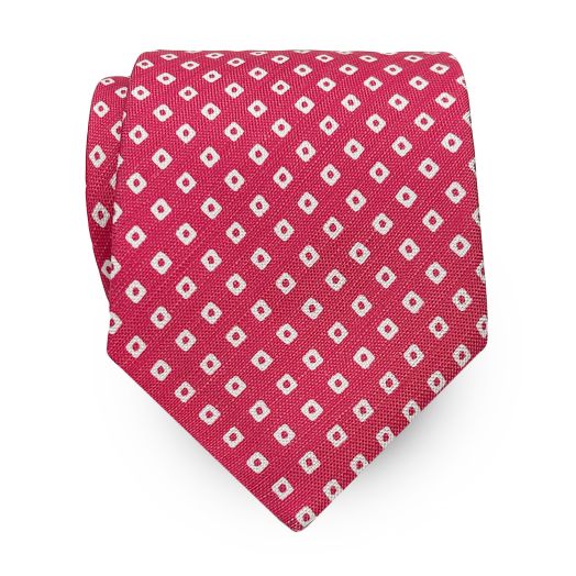 Seaward & Stearn English Silk & Linen Tie - Neat - Fuchsia (110890)