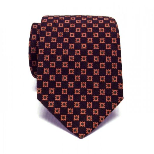 Seaward & Stearn English Wool Challis Tie - Neat - Brn1 (69120)