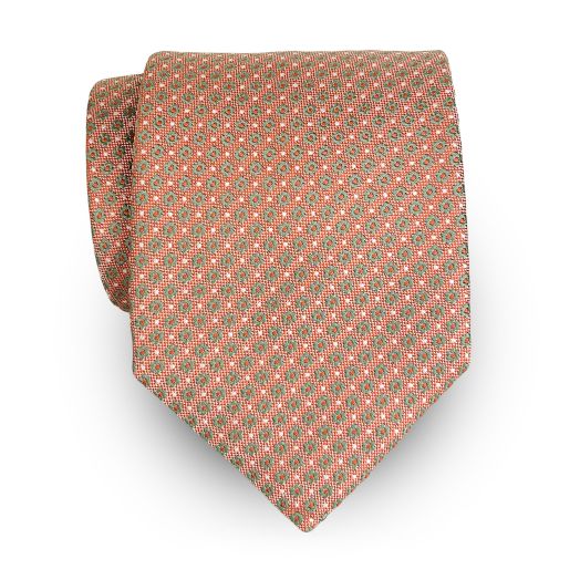 Seaward & Stearn English Woven Silk Tie - Orange & Green (118930)