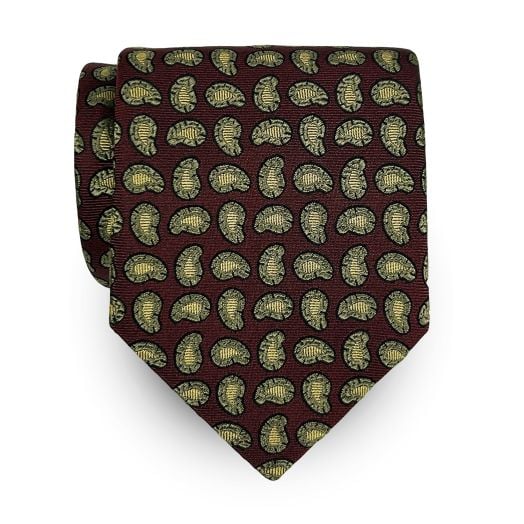 Seaward & Stearn English Woven Silk Tie - Teardrop - Merlot, Light Olive & Gold (113466)