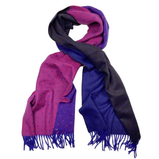 Seaward & Stearn Lambswool Angora Scarf - Royal & Magenta (79881)