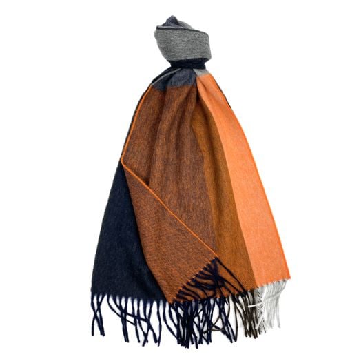 Seaward & Stearn Lambswool Angora Stripe - Charcoal, Rust, Blue (105415)