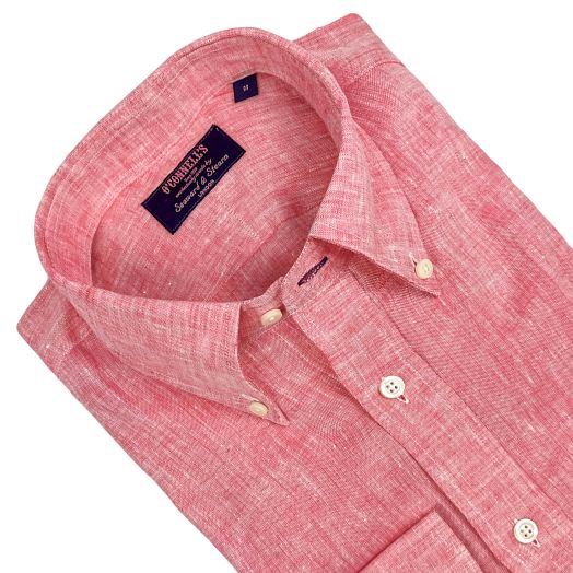 Seaward & Stearn Long Sleeve Linen Sport Shirt - Dark Pink