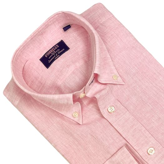 Seaward & Stearn Long Sleeve Linen Sport Shirt - Light Pink