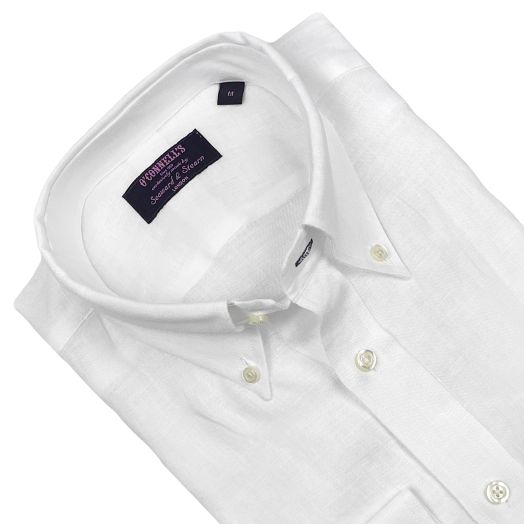 Seaward & Stearn Long Sleeve Linen Sport Shirt - White