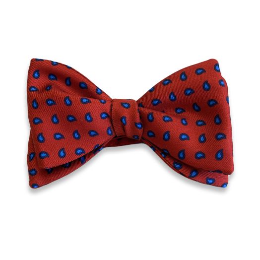 Seaward & Stearn Silk Bow Tie - Teardrop - Red, Navy & Blue (83683)