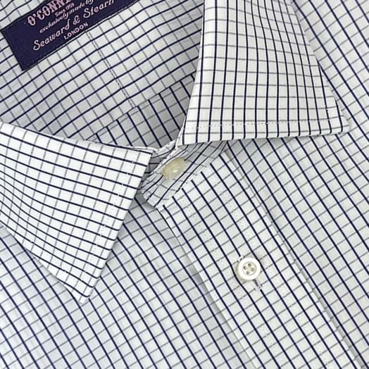 Seaward & Stearn Spread Collar Dress Shirt - Navy Graph