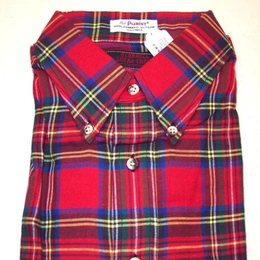 Sero Shirtmakers Vintage Long Sleeve Combed Cotton Flannel Sportshirt - Red2