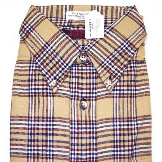 Sero Shirtmakers Vintage Long Sleeve Combed Cotton Flannel Sportshirt - Tan1