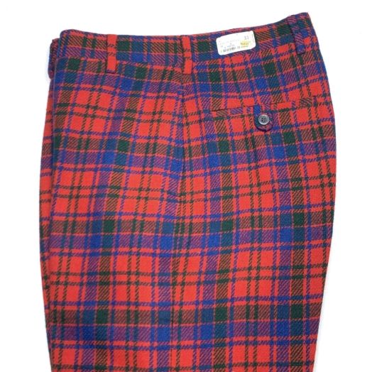 Shetland Tweed Trousers - Tartan - Red, Blue & Green (7361)
