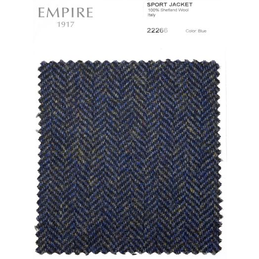 Shetland Wool Sport Coat - Blue Herringbone (Made to Order) 22266
