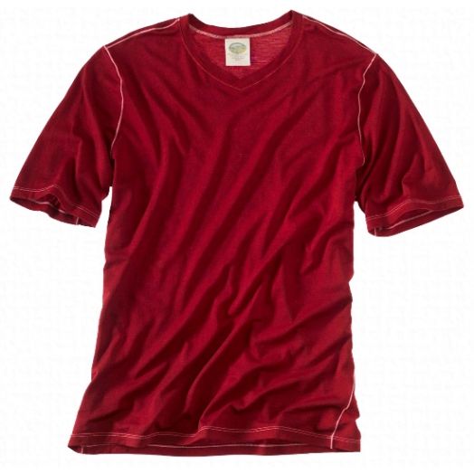 Short Sleeve Cross Neck Shirt by Ramblers Way - Madder Red