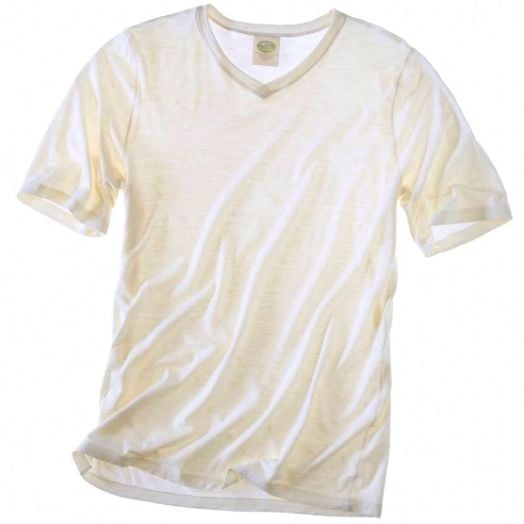 Short Sleeve Cross Neck Shirt by Ramblers Way - Natural