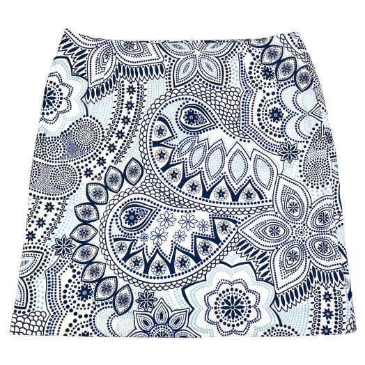O'Connell's Women's Cotton Skirt - Batik Print - Navy & White (SS819)