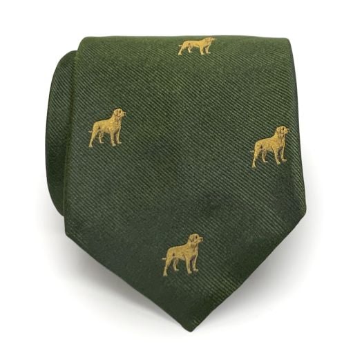 Atkinsons Silk Club Necktie - Yellow Labs - Green (36344)