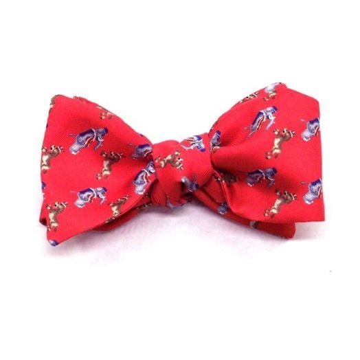 Silk Print Bow Tie - Party Politics - Red (60316)