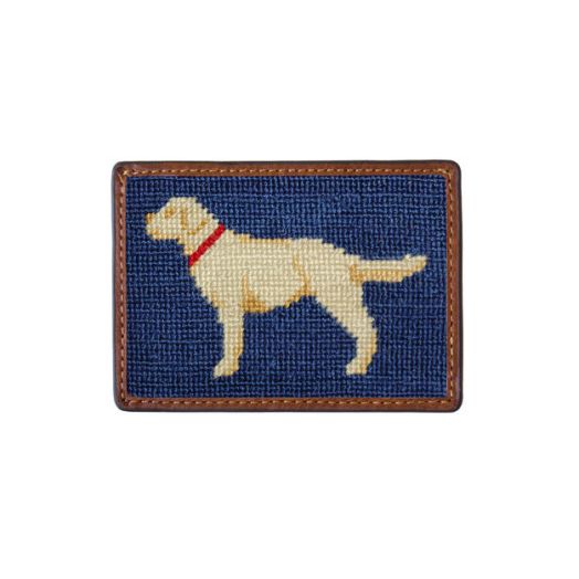 Smathers & Branson Needlepoint Credit Card Wallet - Yellow Lab