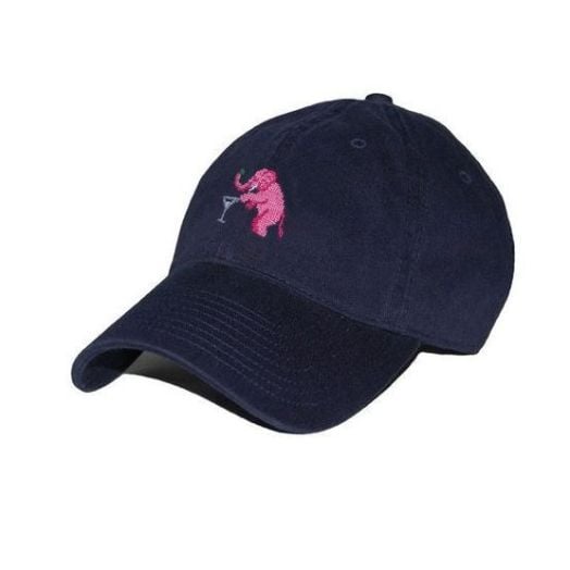 Smathers & Branson Needlepoint Ballcap - Elephant Martini (Navy)