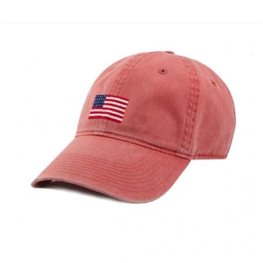 Smathers & Branson Needlepoint Ballcap - Flag (Nantucket Red)