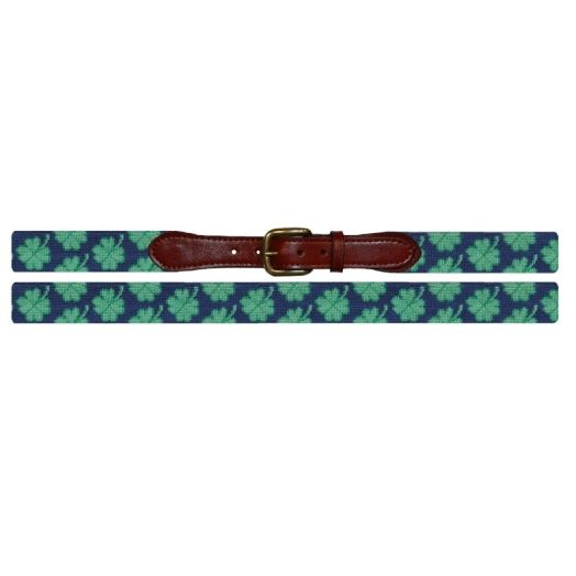 Smathers & Branson Needlepoint Belt - Clover (Classic Navy)