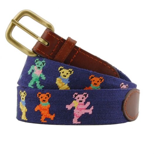 Smathers & Branson Needlepoint Belt - Dancing Bears - Navy