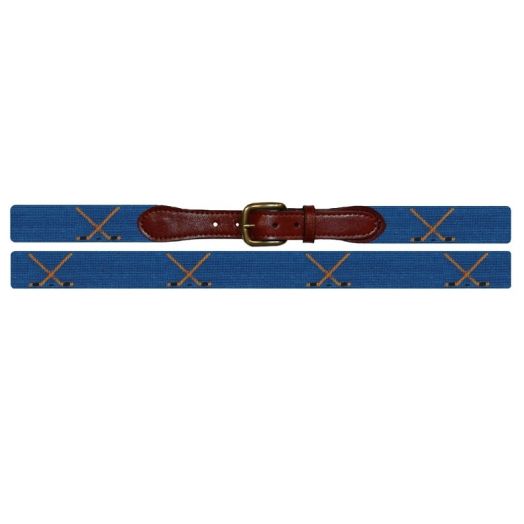 Smathers & Branson Needlepoint Belt - Hockey (Blueberry)