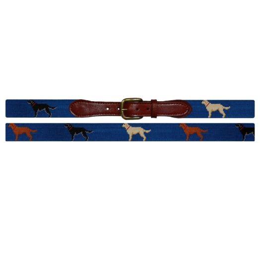 Smathers & Branson Needlepoint Belt - Labrador Retriever (Blueberry)