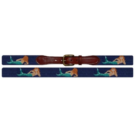 Smathers & Branson Needlepoint Belt - Mermaid (Classic Navy)