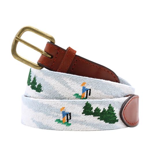 Smathers & Branson Needlepoint Belt - Ski Slopes