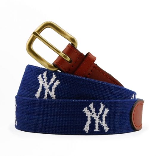 Smathers & Branson Needlepoint Belt - Yankees (Blue)