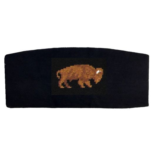 Smathers & Branson Needlepoint Cummerbund - Buffalo - Black with Brown (89944)