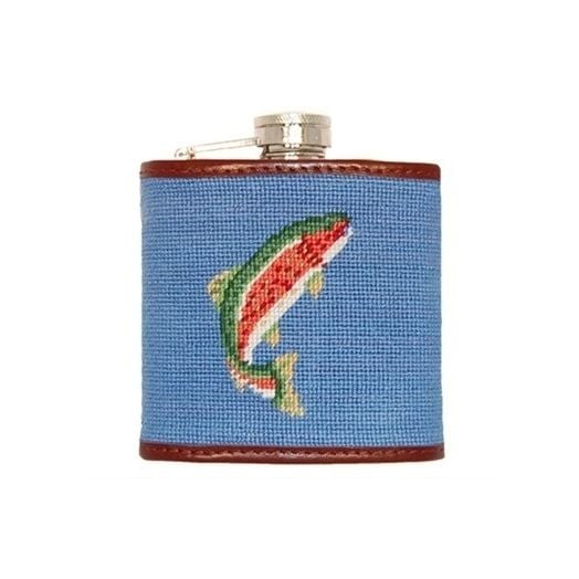 Smathers & Branson Needlepoint Flask - Trout & Fly (Blue)