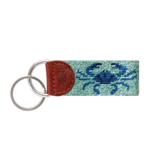 Smathers & Branson Needlepoint Key Fob - Blue Crab