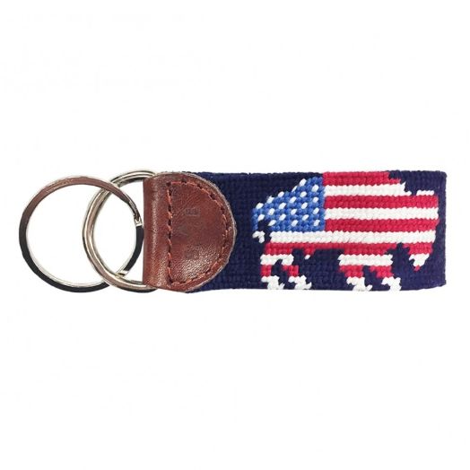 Smathers & Branson Needlepoint Key Fob - Buffalo Flag