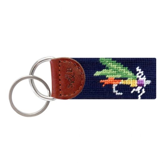 Smathers & Branson Needlepoint Key Fob - Fishing Fly (Navy)