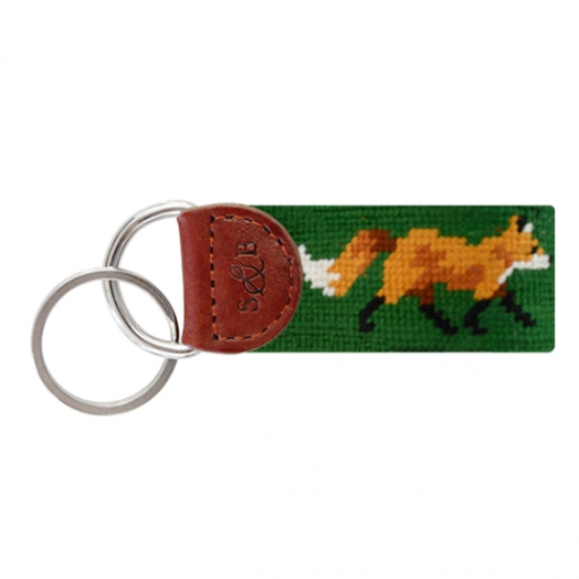 Smathers & Branson Needlepoint Key Fob - Fox - Green