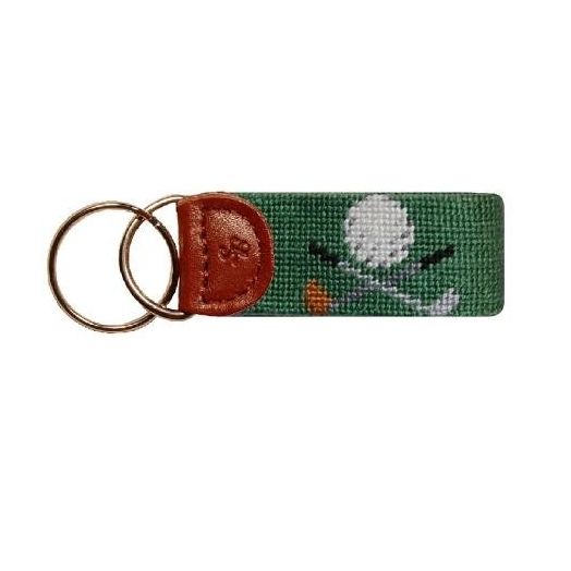 Smathers & Branson Needlepoint Key Fob - Golf Clubs