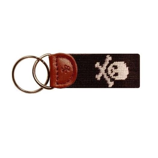 Smathers & Branson Needlepoint Key Fob - Jolly Roger (black)