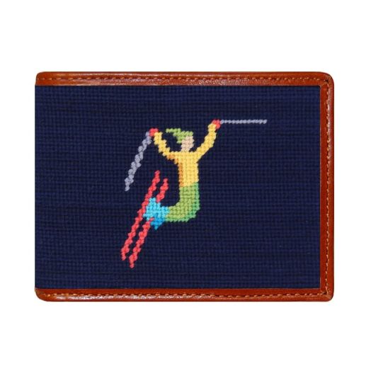 Smathers & Branson Needlepoint Wallet - Ski Tricks