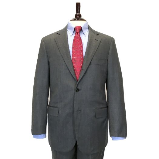 Southwick Suit - 100s Wool with Cashmere - Grey Herringbone