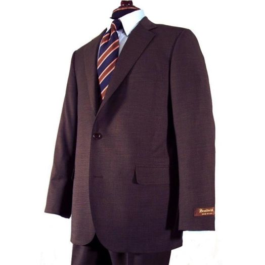 Southwick Suit - Super 120's Tropical Worsted Wool - Tic Weave Brown