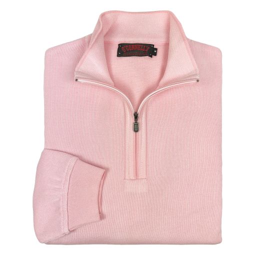 St. Croix Cotton Quarter-Zip Sweater - Pink (4984)