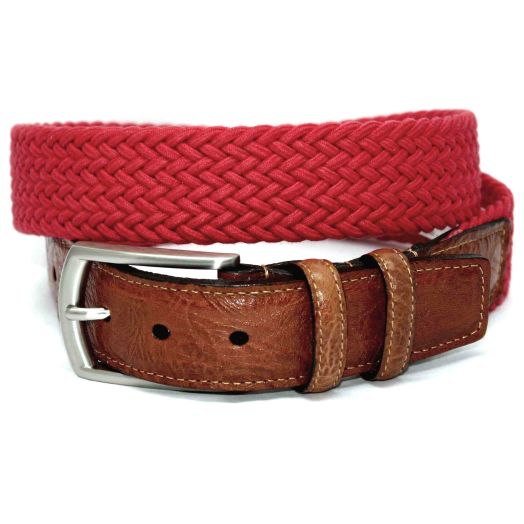 O'Connell's Braided Cotton Stretch Belt - Red