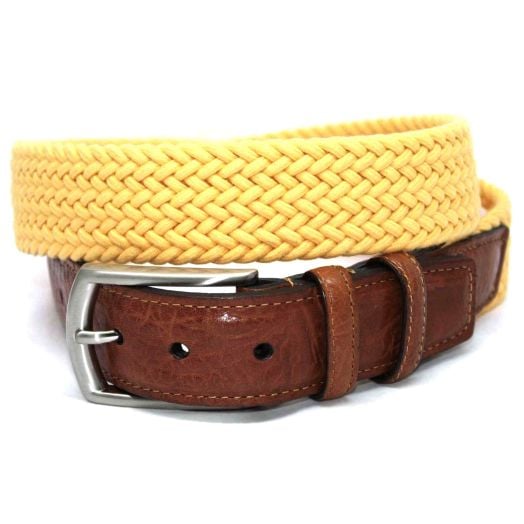 O'Connell's Braided Cotton Stretch Belt - Yellow