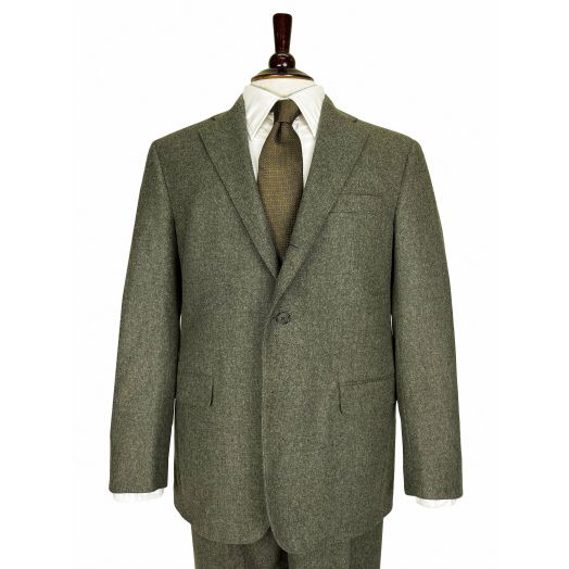 O'Connell's Super 120's Wool Flannel - Grey Olive Lovat