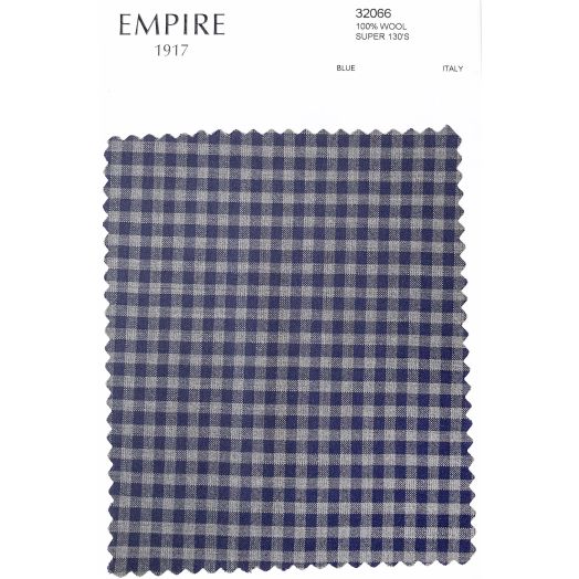 Super 130s Wool Sport Coat - Navy Grey Check (Made to Order) 32066