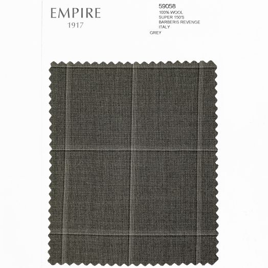 Super 150s 'Barberis Revenge' Wool Suit - Grey-Brown Windowpane (Made to Order) 59058